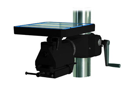 ERLO Group fixed reversible table with clamp for industrial drilling and tapping machines