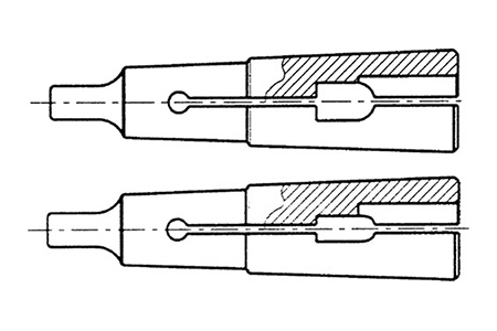 Conical bushings to hold cylindrical or male broachings