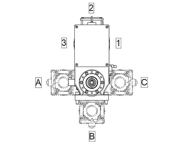 Blueprint of Erlo machining units CS-CR-CX.14