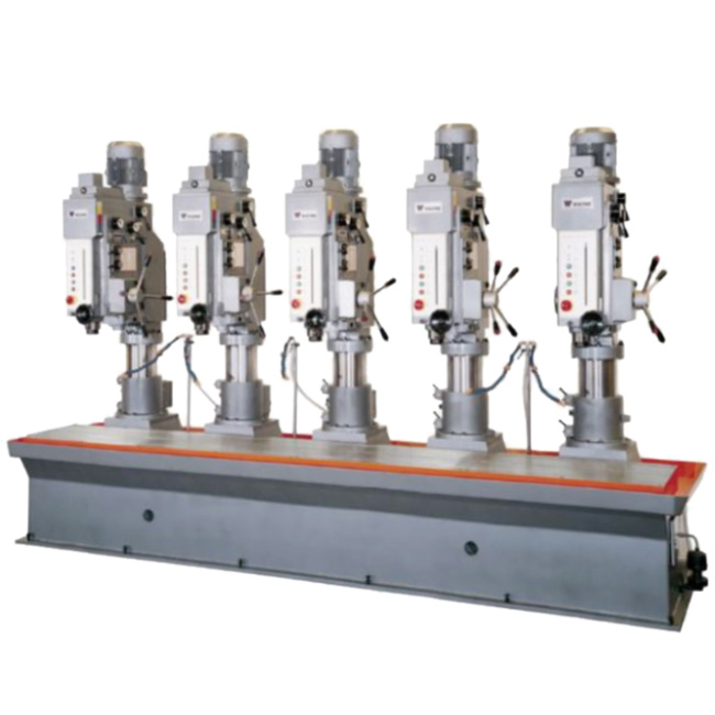 Linear drilling and tapping machine batteries with automatic feed, electromagnetic clutch and cog transmission Series BTCE/L manufactured by ERLO
